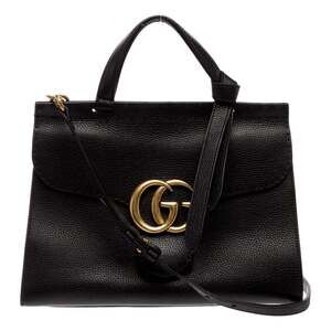 Gucci GG Marmont Black Calfskin Top Handle Satchel